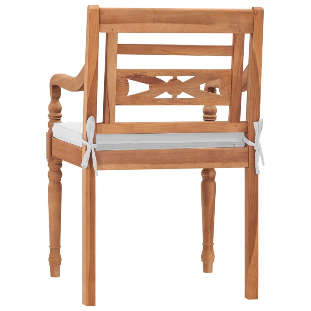 vidaXL Batavia Chairs Patio Garden Lounge Chair with Cushions Solid Wood Teak-31