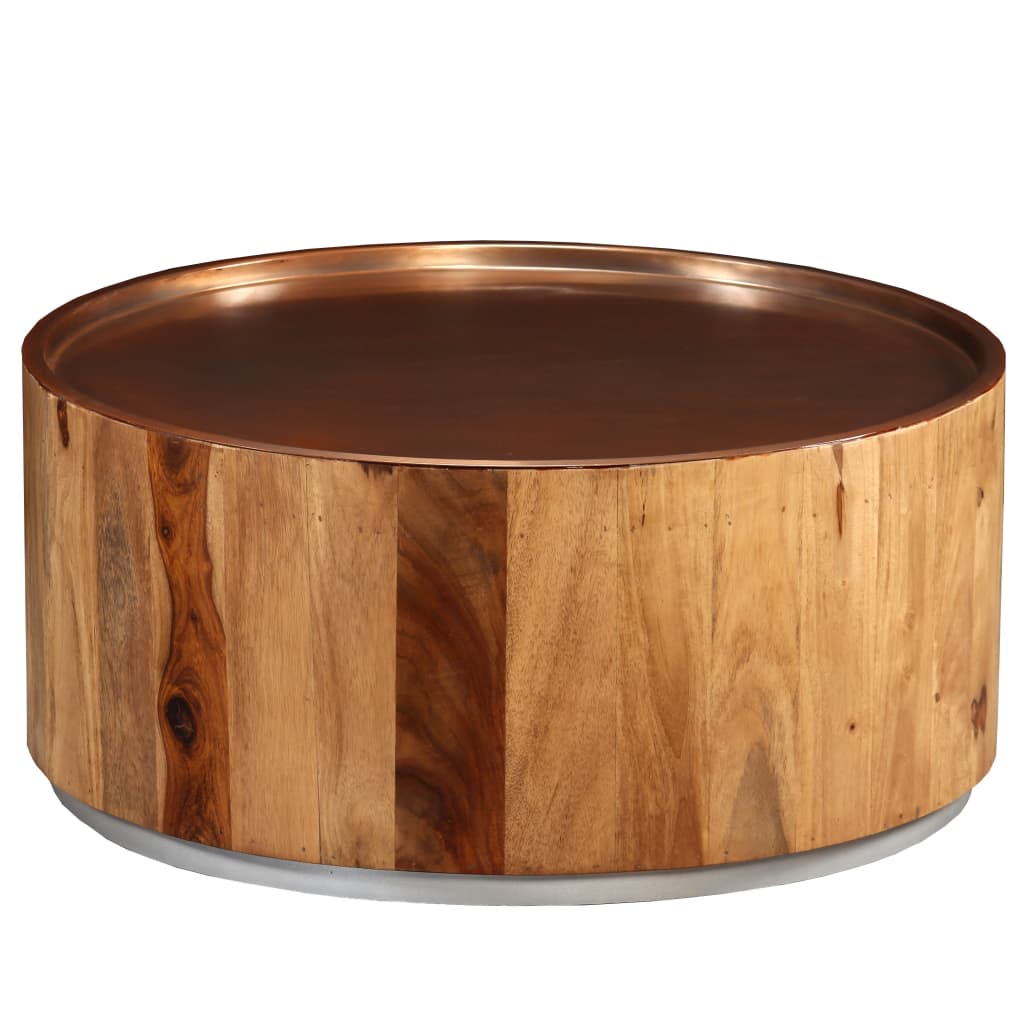 vidaXL Coffee Table Round End Table Accent Sofa Table Solid Wood Reclaimed-6
