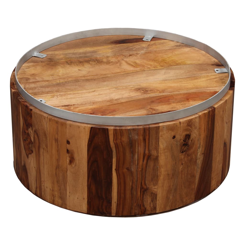 vidaXL Coffee Table Round End Table Accent Sofa Table Solid Wood Reclaimed-10
