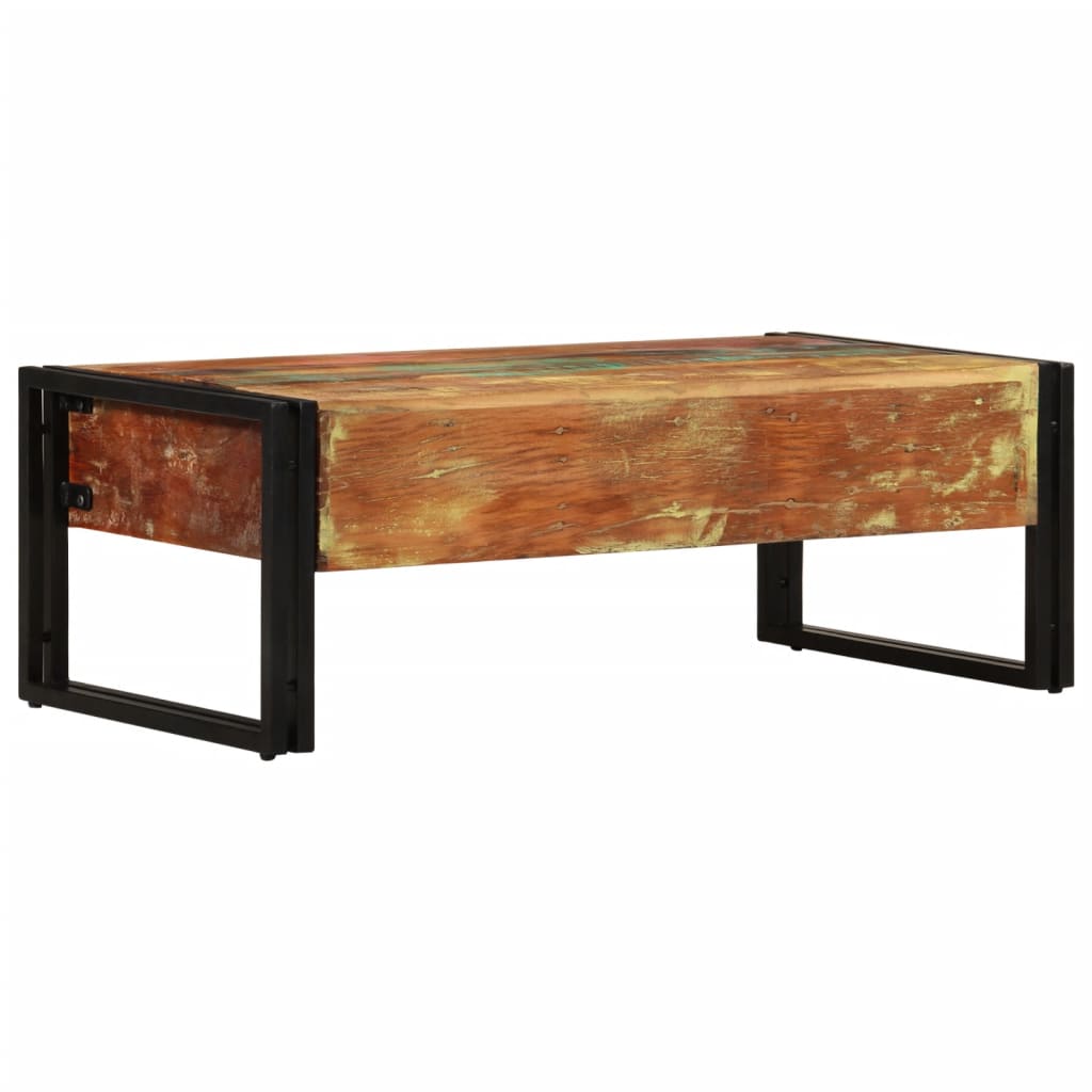 vidaXL Coffee Table with 3 Drawers Solid Reclaimed Wood 39.4"x19.7"x13.8"-3