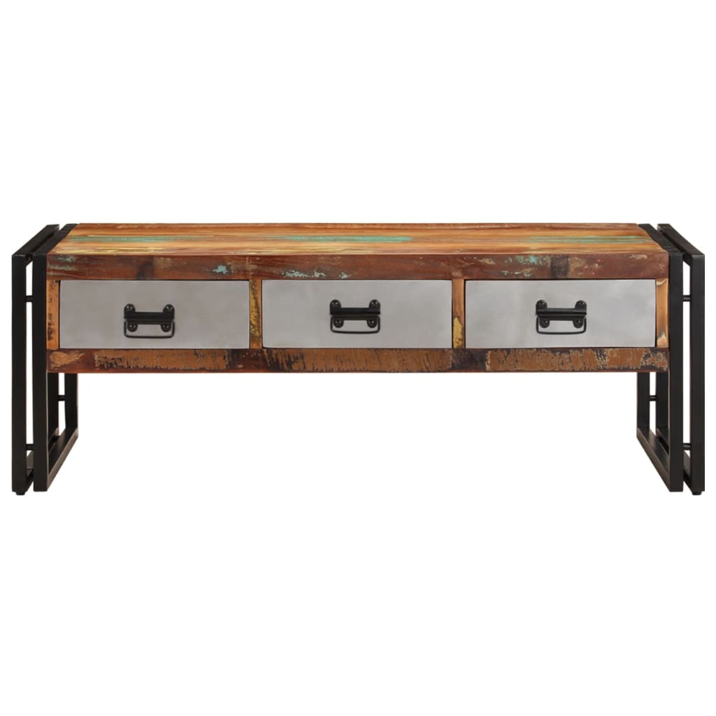 vidaXL Coffee Table with 3 Drawers Solid Reclaimed Wood 39.4"x19.7"x13.8"-6