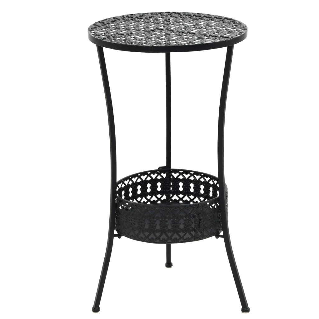 vidaXL Bistro Table Black 15.7"x27.5" Metal-0