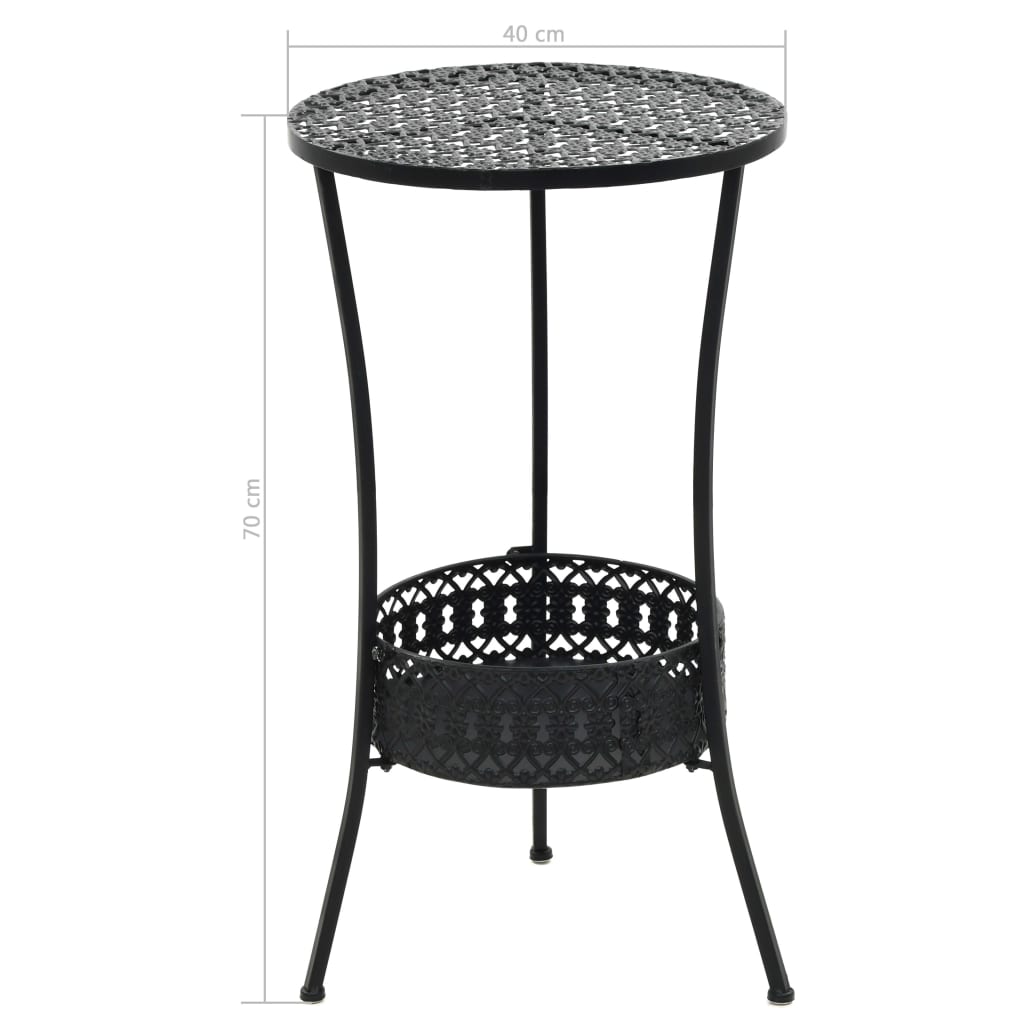 vidaXL Bistro Table Black 15.7"x27.5" Metal-5