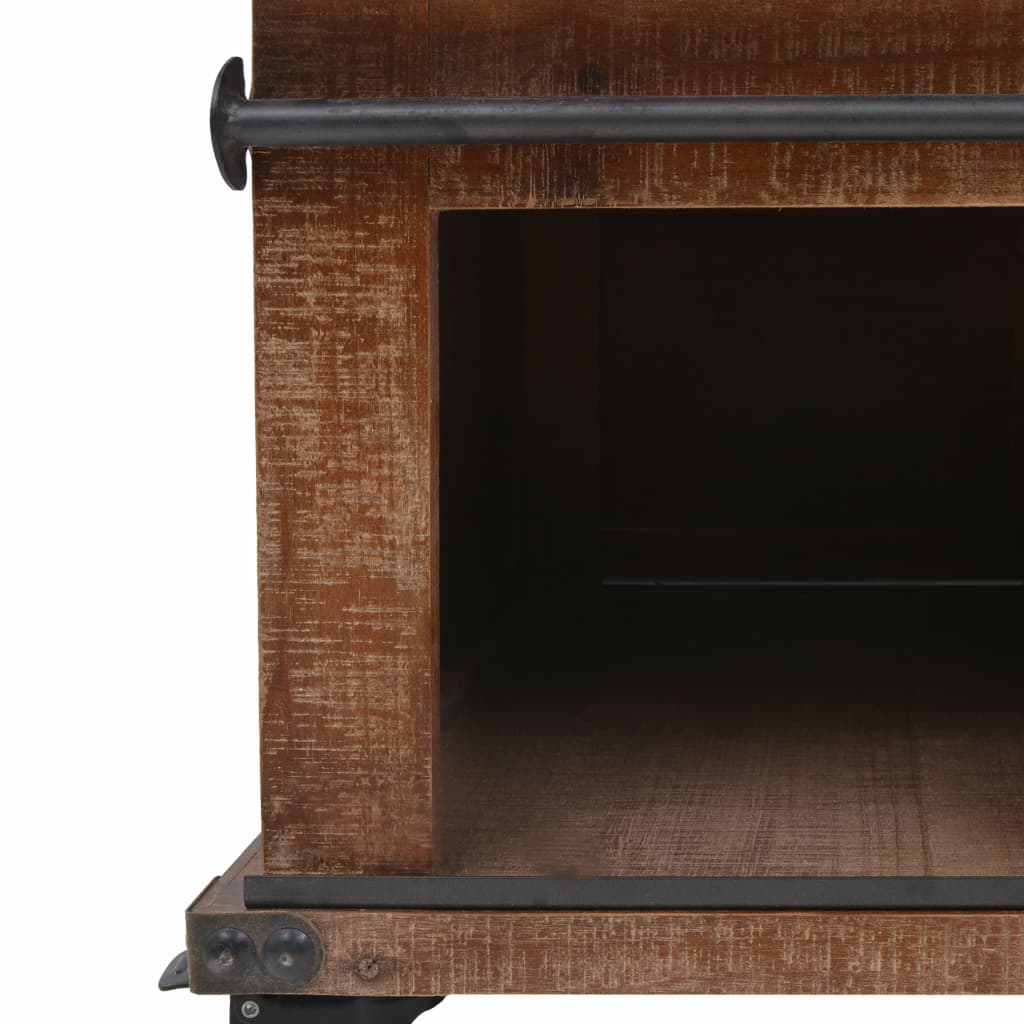 vidaXL Coffee Table Solid Fir Wood 35.8"x20.1"x15" Brown-7