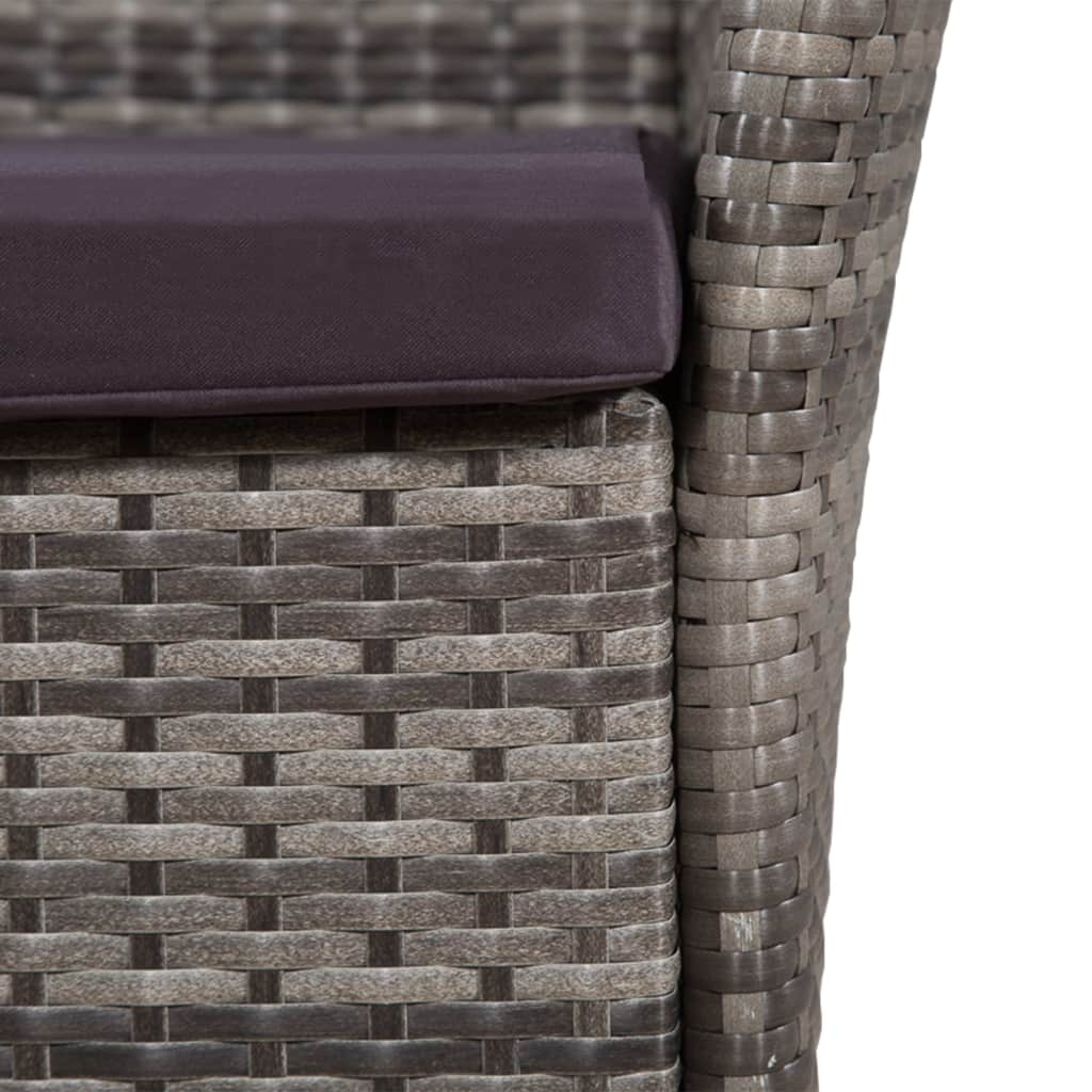 vidaXL Patio Chairs 2 pcs Poly Rattan Brown-12