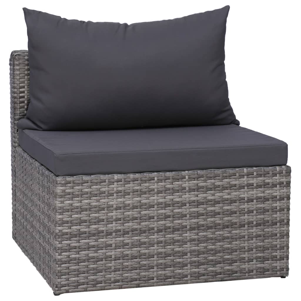 vidaXL Outdoor Sofa Couch with Cushions Patio Deck Wicker Furniture PE Rattan-10