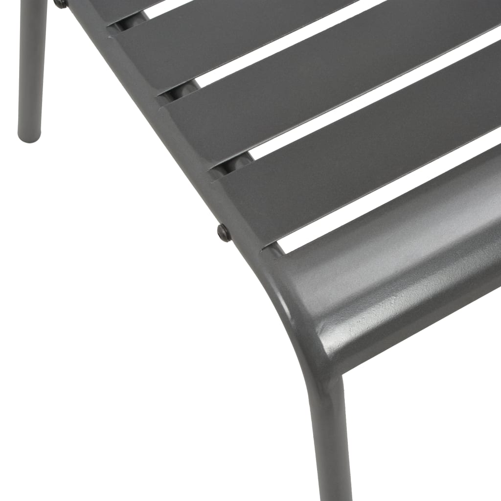 vidaXL Stackable Patio Chairs 2 pcs Steel Gray-5