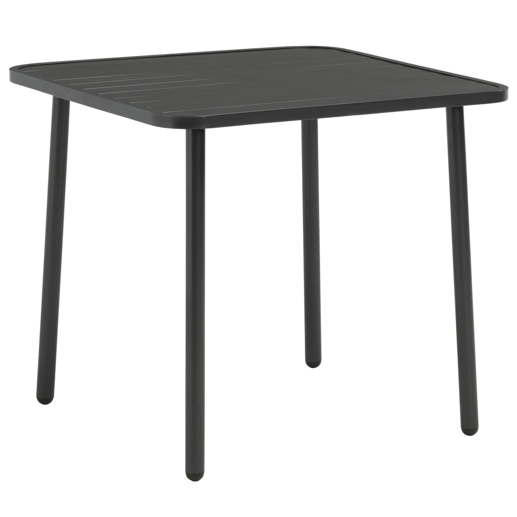 vidaXL Patio Table Outdoor Dining Table Garden Furniture for Deck Porch Steel-0