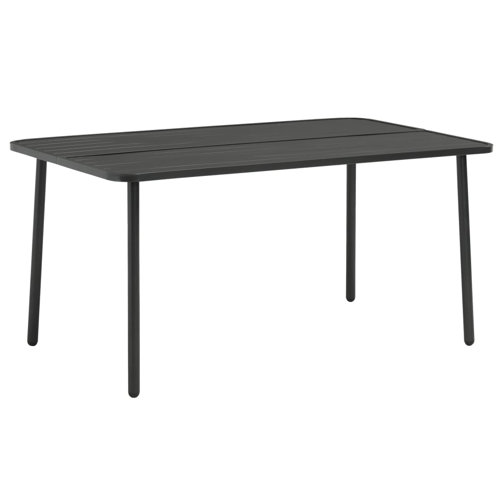 vidaXL Patio Table Outdoor Dining Table Garden Furniture for Deck Porch Steel-5