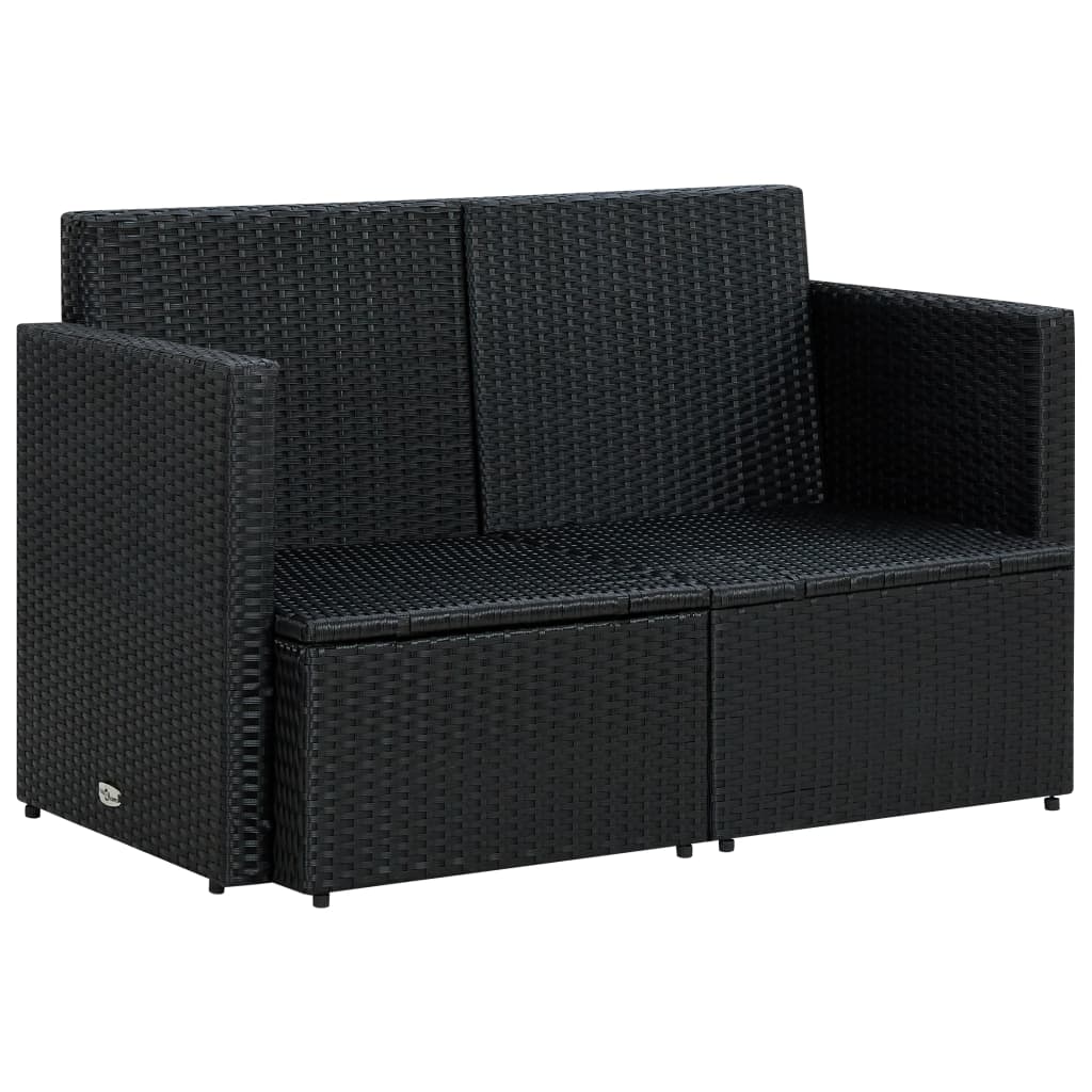 vidaXL 2 Seater Sofa Couch with Cushions Patio Wicker Love Seat PE Rattan-14