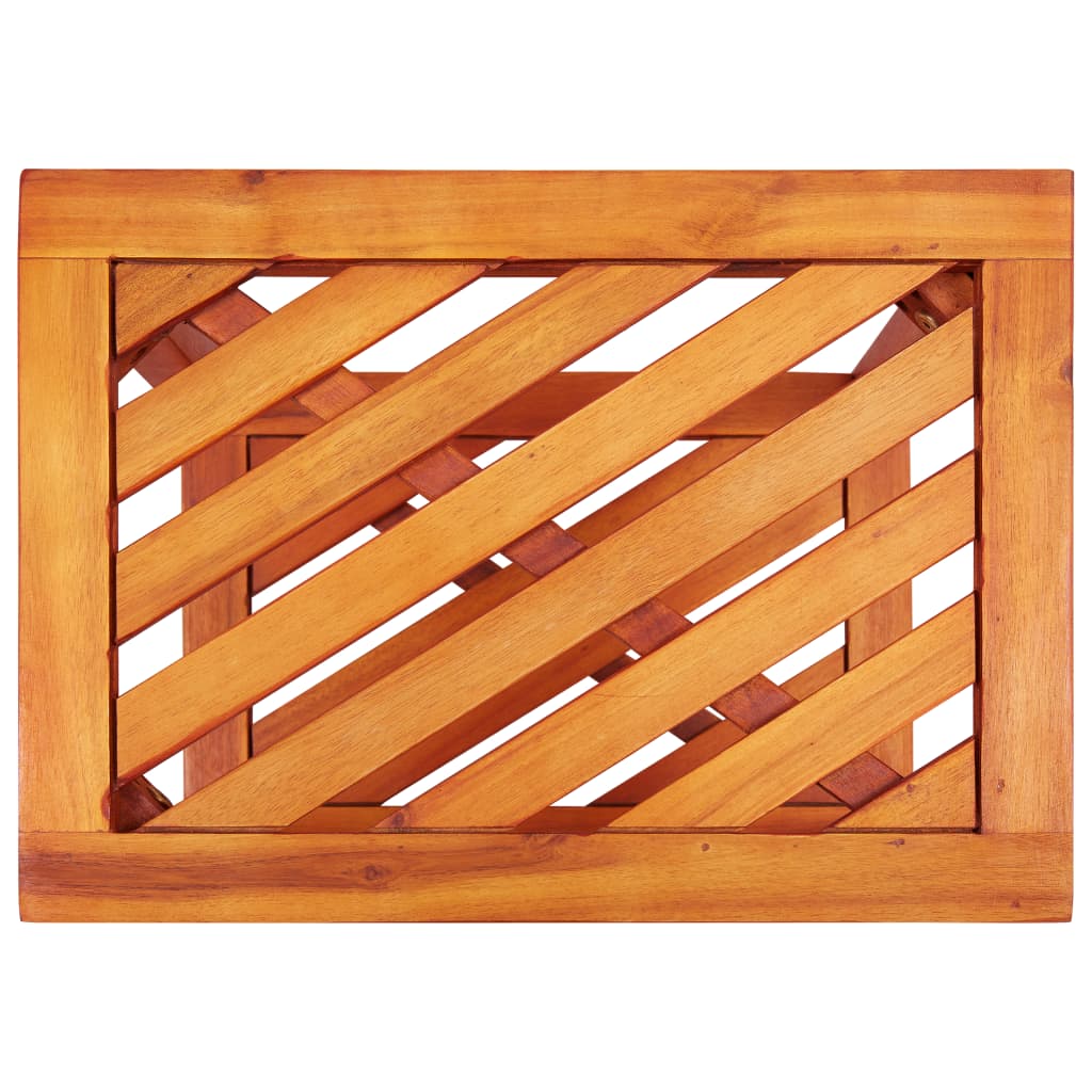 vidaXL Side Table Solid Acacia Wood 17.7"x13"x17.7"-2
