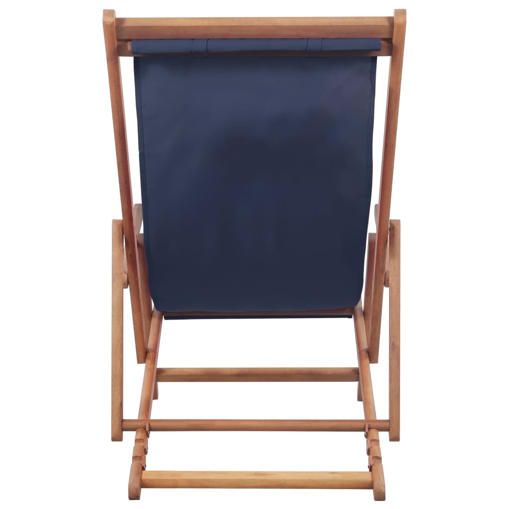 vidaXL Beach Sling Patio Chair Folding Deck Chair Fabric and Wooden Frame-54