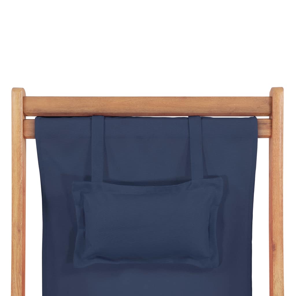 vidaXL Beach Sling Patio Chair Folding Deck Chair Fabric and Wooden Frame-13