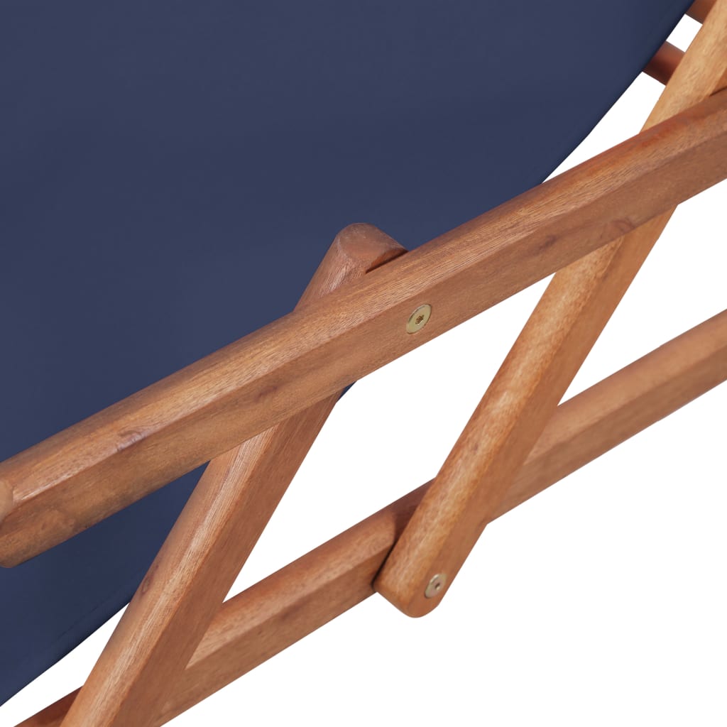 vidaXL Beach Sling Patio Chair Folding Deck Chair Fabric and Wooden Frame-19