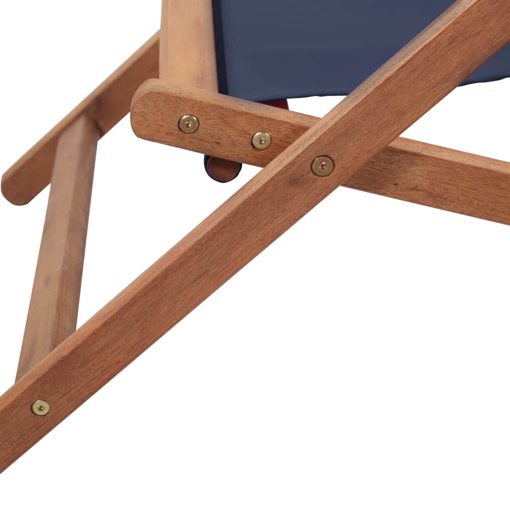 vidaXL Beach Sling Patio Chair Folding Deck Chair Fabric and Wooden Frame-25