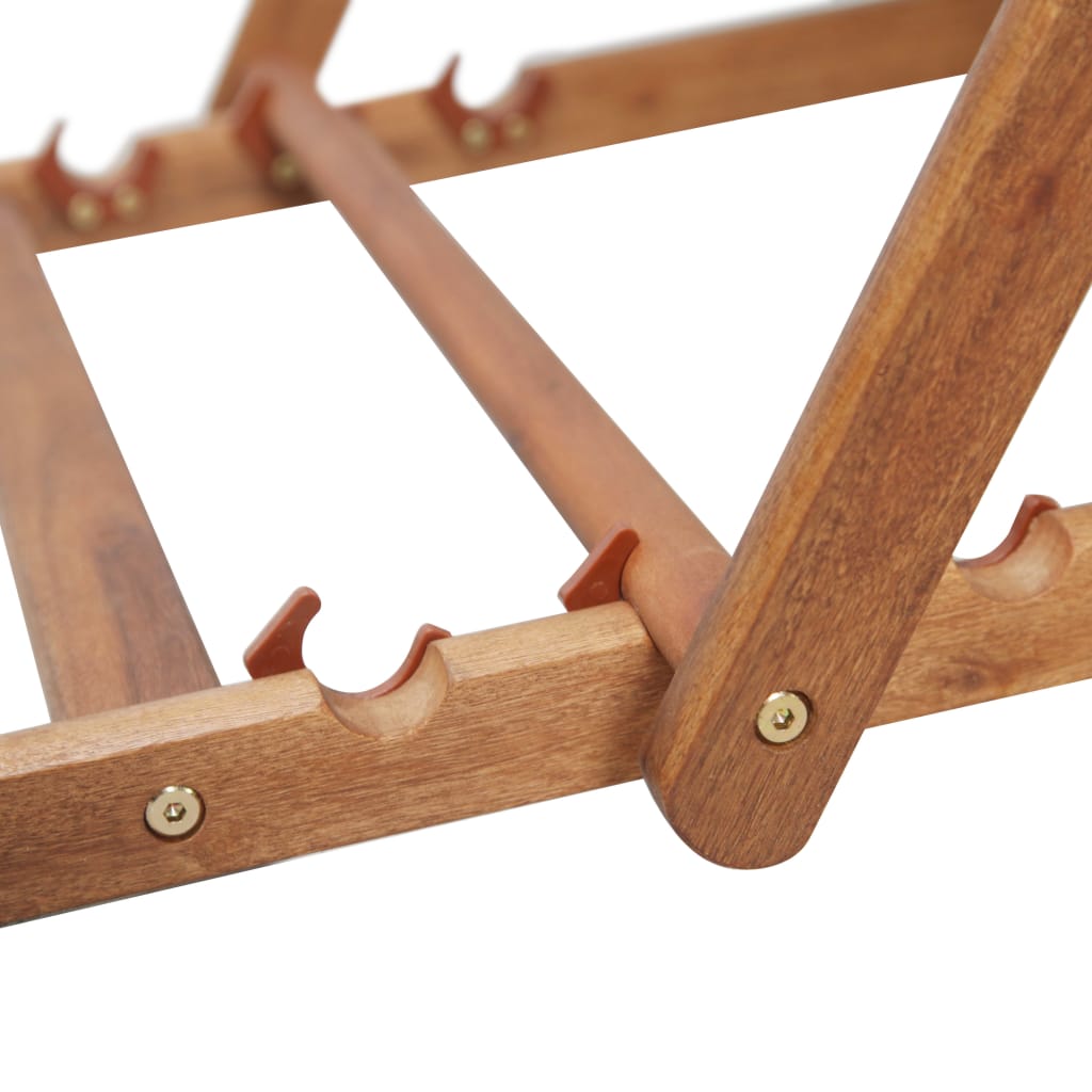 vidaXL Beach Sling Patio Chair Folding Deck Chair Fabric and Wooden Frame-2