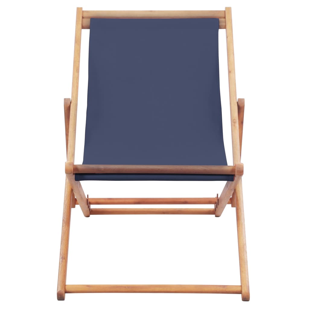 vidaXL Beach Sling Patio Chair Folding Deck Chair Fabric and Wooden Frame-31