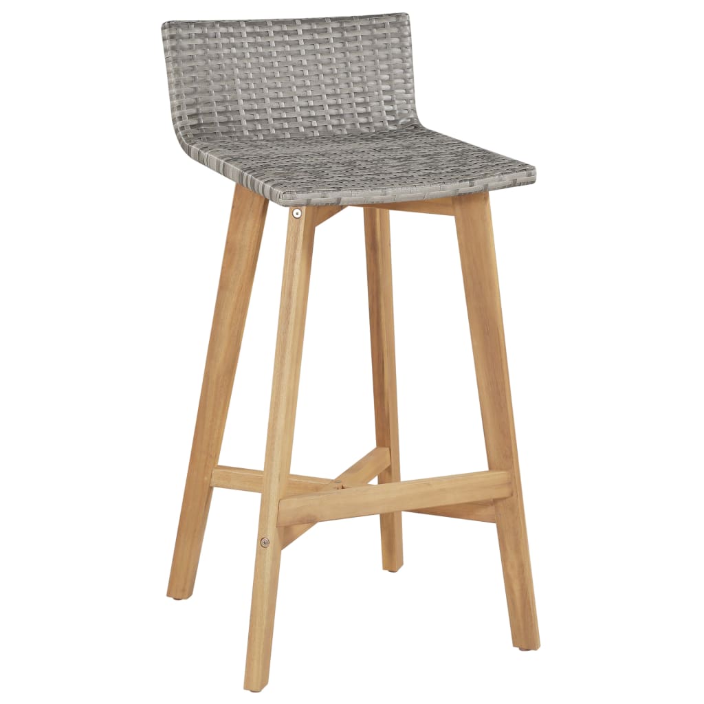 vidaXL Bar Chairs 2 pcs Solid Acacia Wood-1