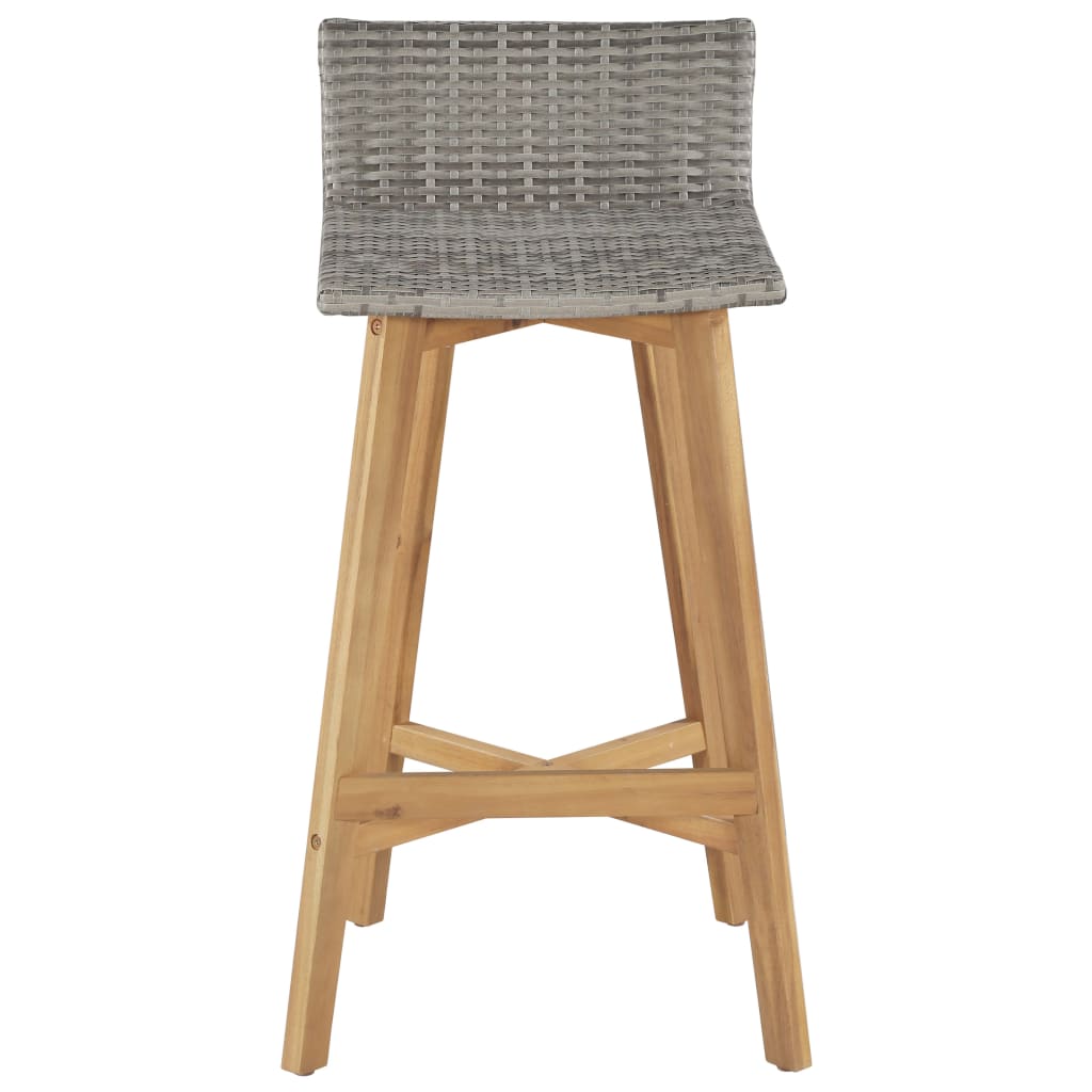 vidaXL Bar Chairs 2 pcs Solid Acacia Wood-2