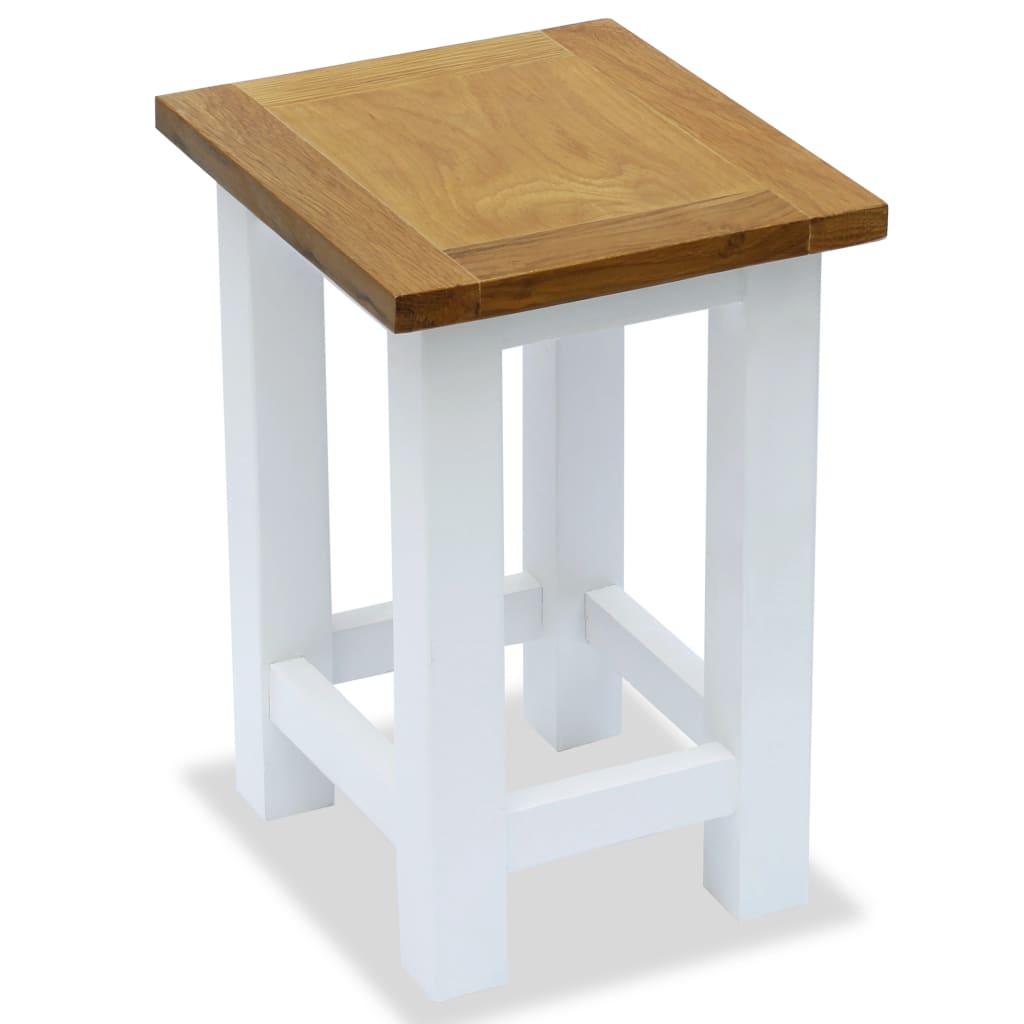 vidaXL End Table 10.6"x9.4"x14.6" Solid Oak Wood-0