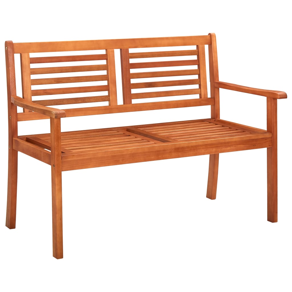 vidaXL Loveseat Wooden Outdoor Patio Bench with Backrest Solid Wood Eucalyptus-1