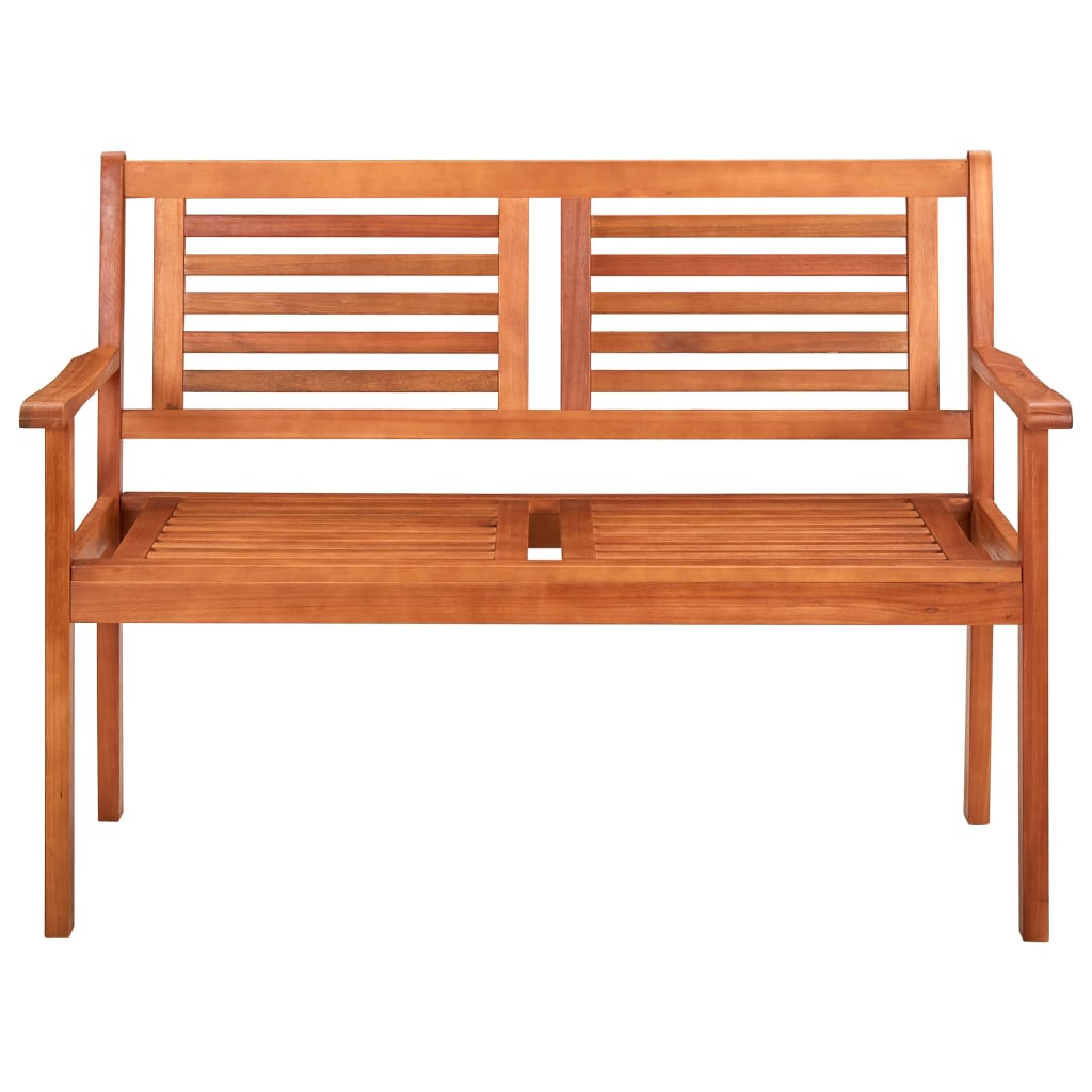 vidaXL Loveseat Wooden Outdoor Patio Bench with Backrest Solid Wood Eucalyptus-7