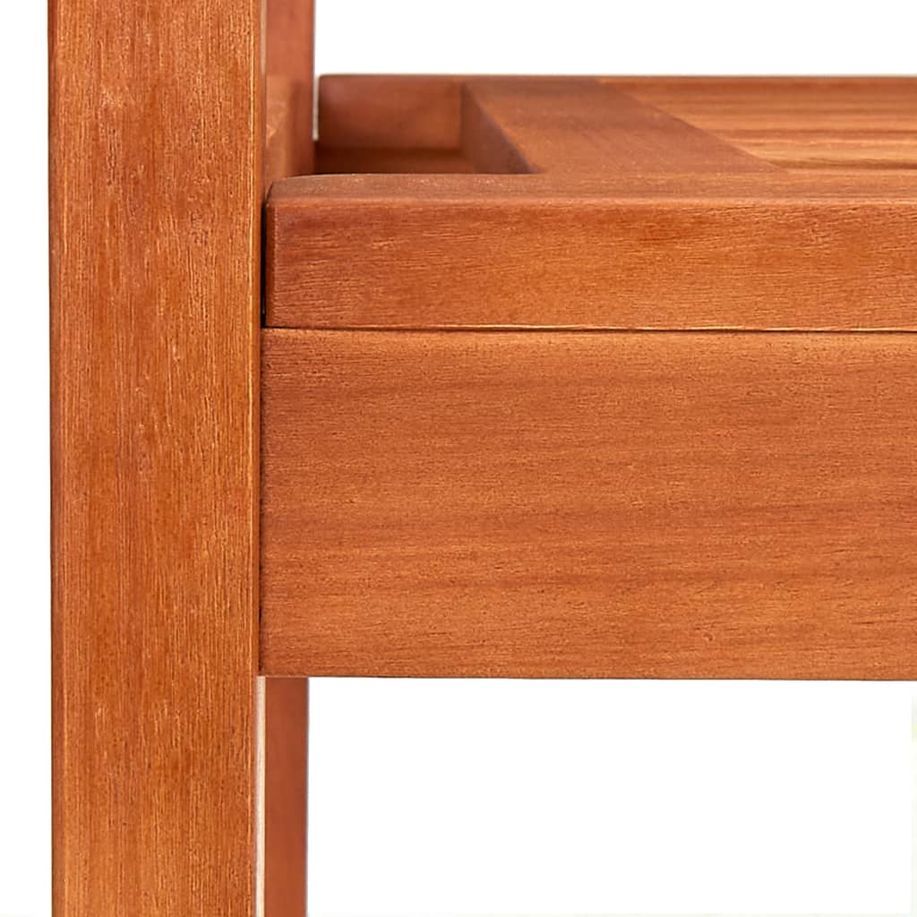 vidaXL Loveseat Wooden Outdoor Patio Bench with Backrest Solid Wood Eucalyptus-11