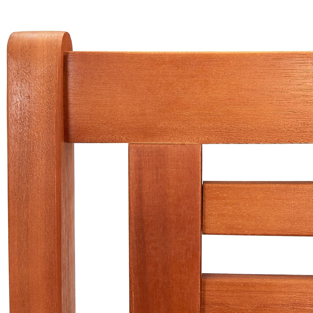 vidaXL Loveseat Wooden Outdoor Patio Bench with Backrest Solid Wood Eucalyptus-12