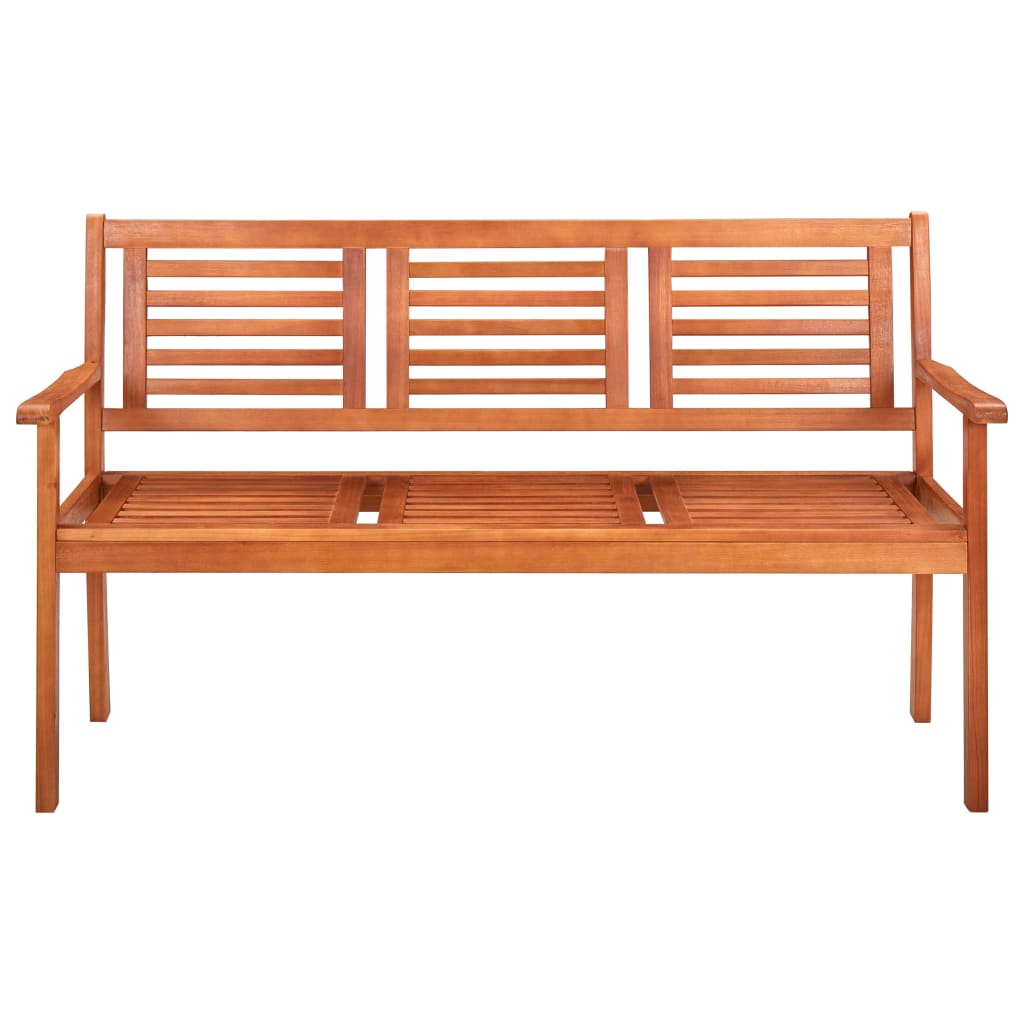 vidaXL Loveseat Wooden Outdoor Patio Bench with Backrest Solid Wood Eucalyptus-0