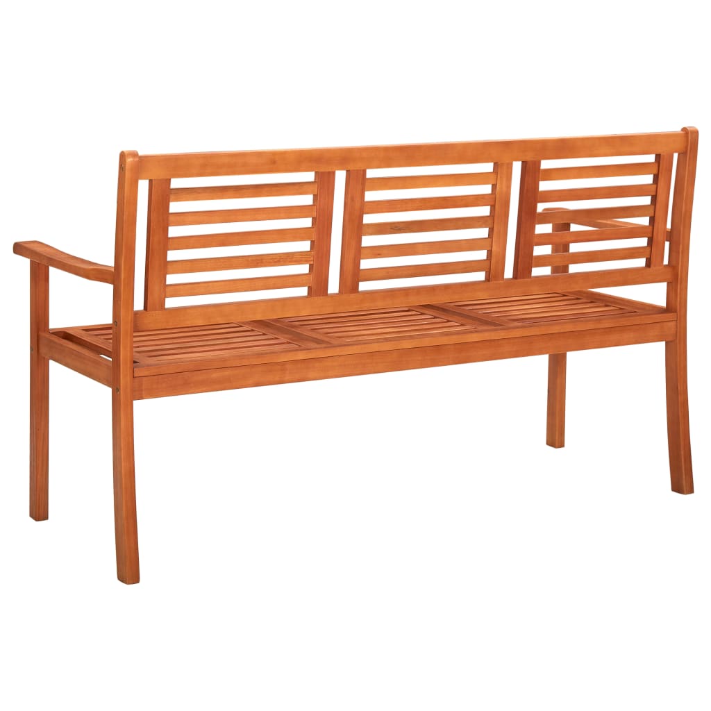 vidaXL Loveseat Wooden Outdoor Patio Bench with Backrest Solid Wood Eucalyptus-2