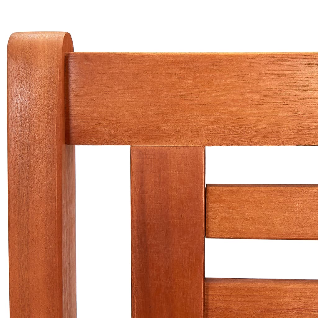 vidaXL Loveseat Wooden Outdoor Patio Bench with Backrest Solid Wood Eucalyptus-8