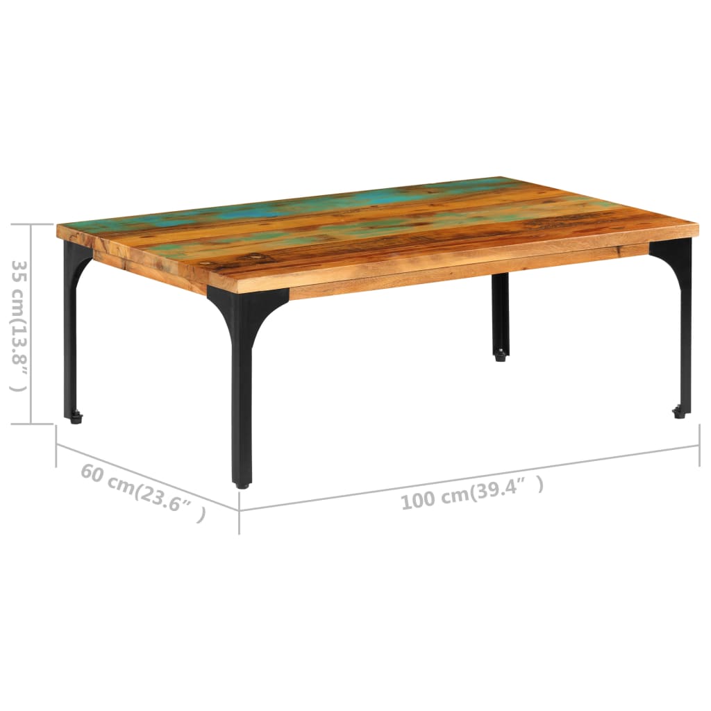 vidaXL Coffee Table 39.4"x23.6"x13.8" Solid Reclaimed Wood-7