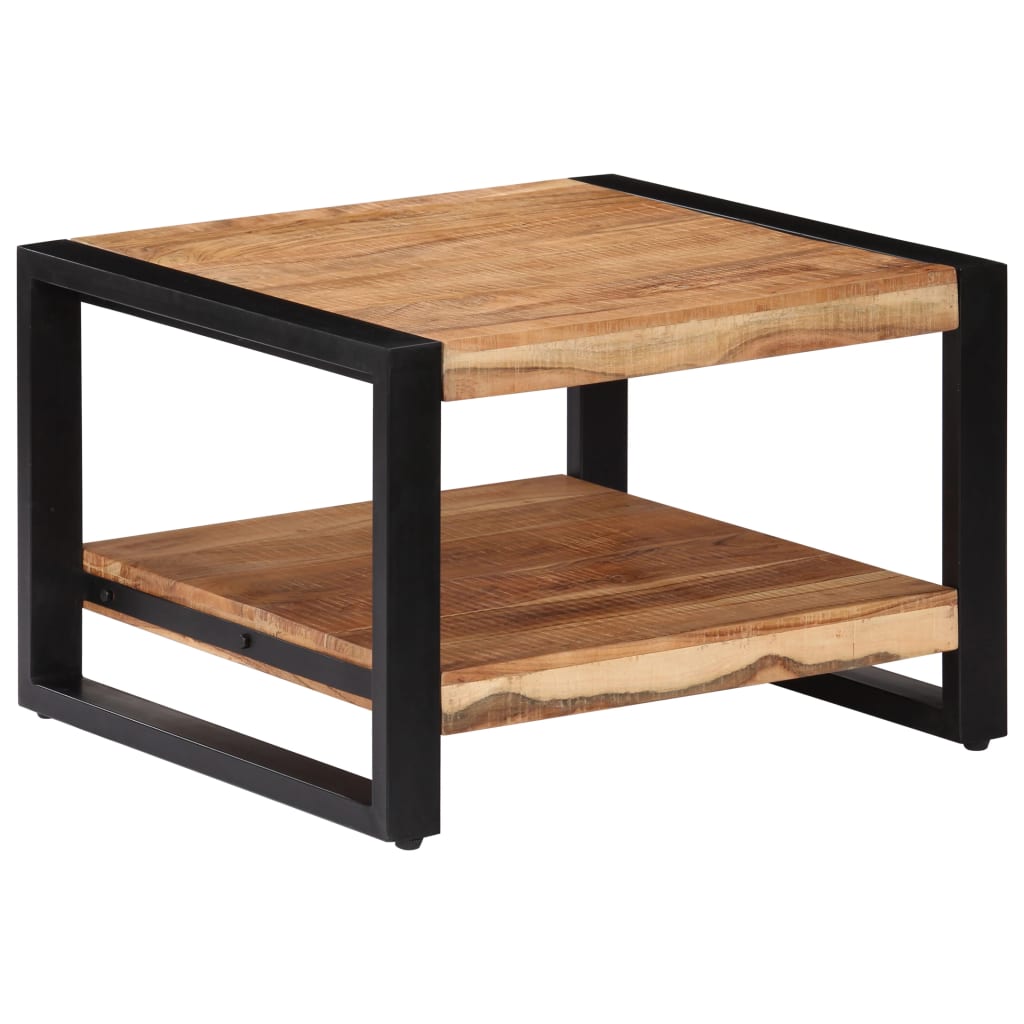 vidaXL Coffee Table 23.6"x23.6"x15.7" Solid Acacia Wood-9