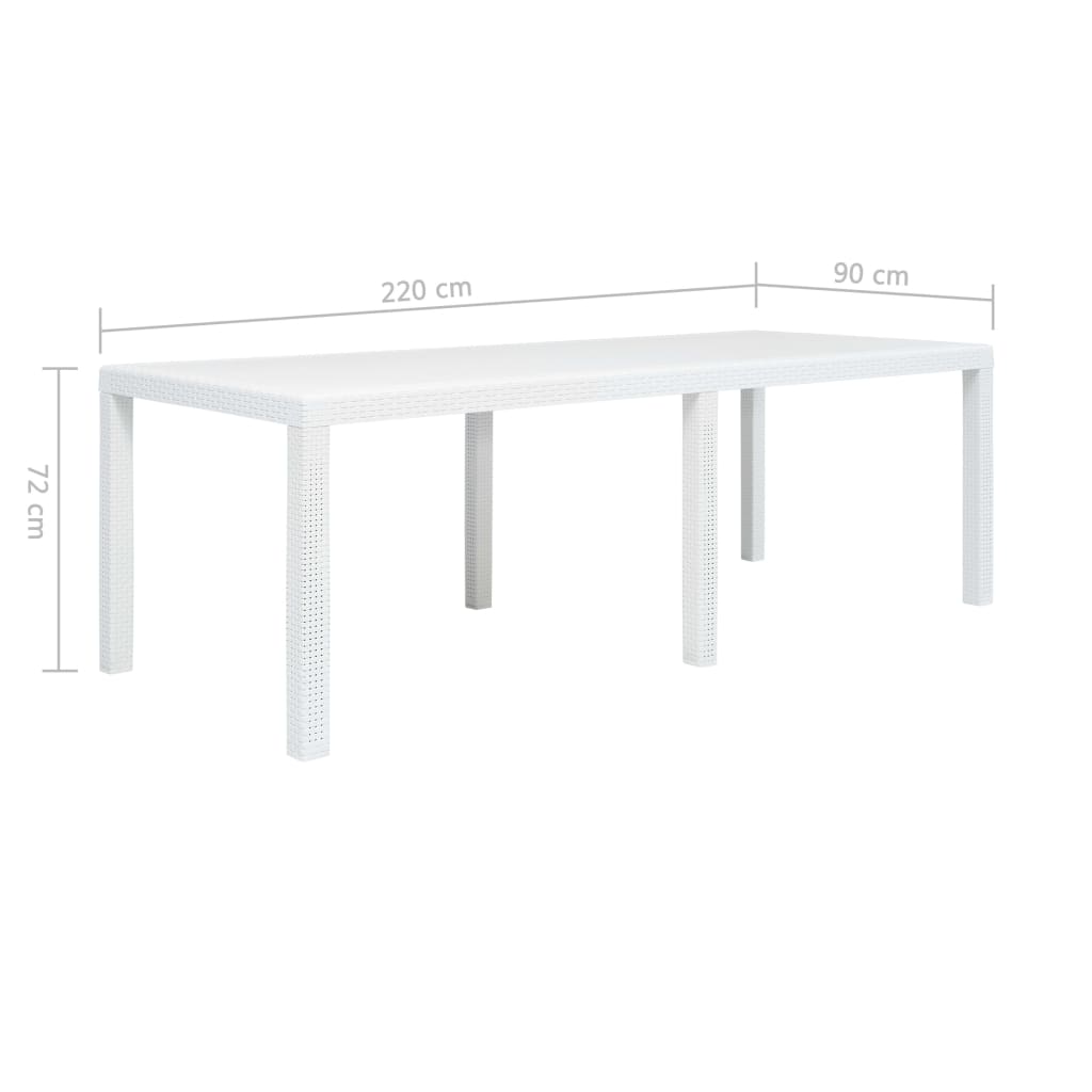 vidaXL Patio Table Garden Outdoor Porch Dining Table with Rattan Look Plastic-41
