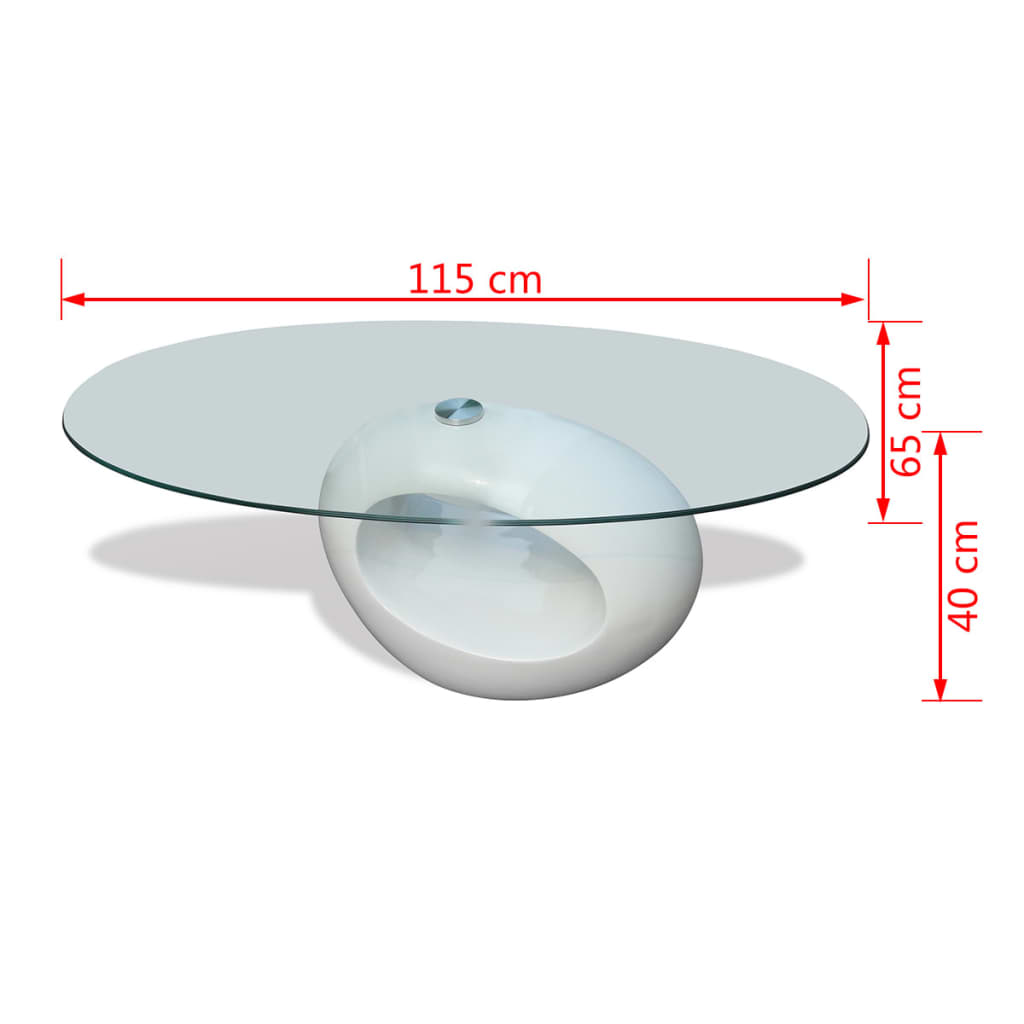 vidaXL Coffee Table Living Room End Table Side Sofa Table with Oval Glass Top-15