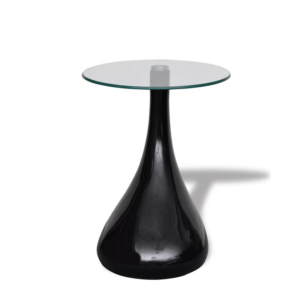 vidaXL Coffee Table End Table Living Room Side Table with Round Glass Top-23