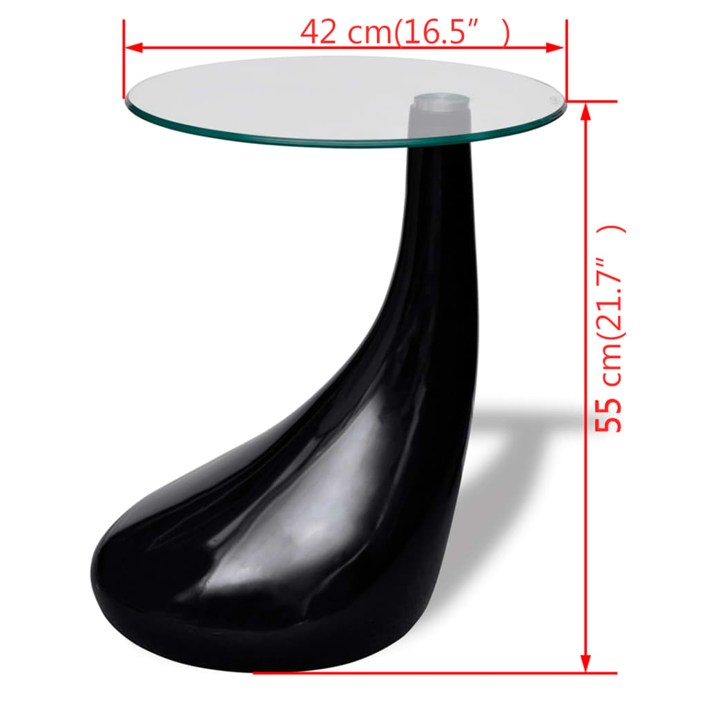 vidaXL Coffee Table End Table Living Room Side Table with Round Glass Top-10