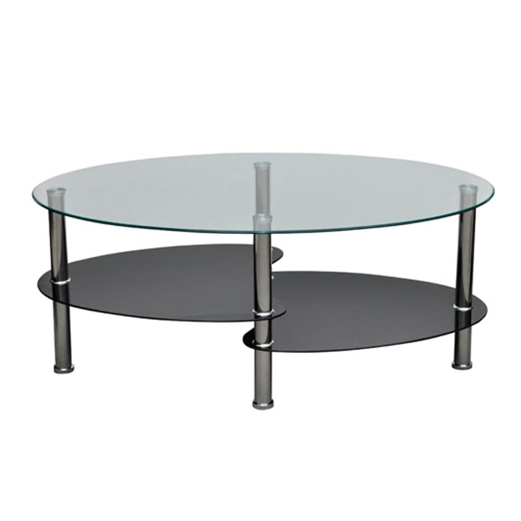 vidaXL Metal Frame Glass Tabletop Coffee Side Table Living Room White/Black-4
