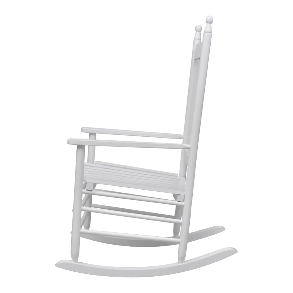 vidaXL Rocking Chair with Curved Seat White Wood-19