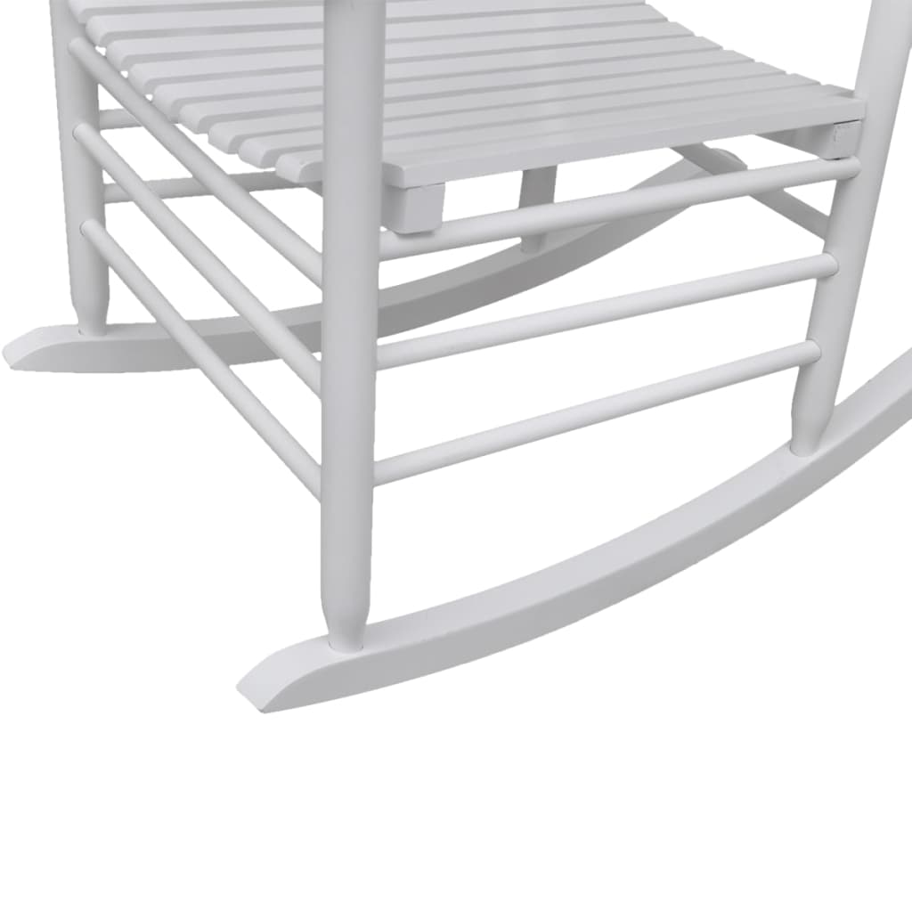 vidaXL Rocking Chair with Curved Seat White Wood-21