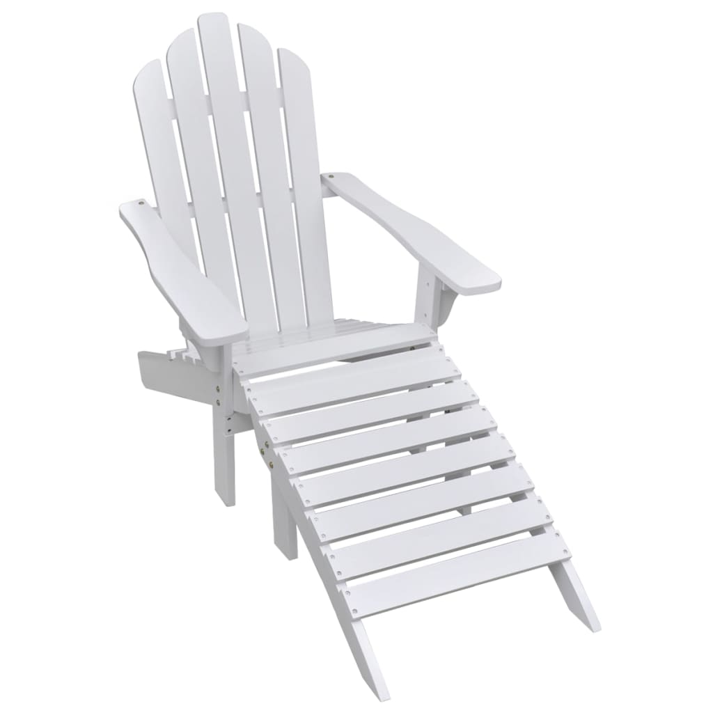 vidaXL Patio Chair Lawn Patio Adirondack Chair for Outdoor with Ottoman Wood-0