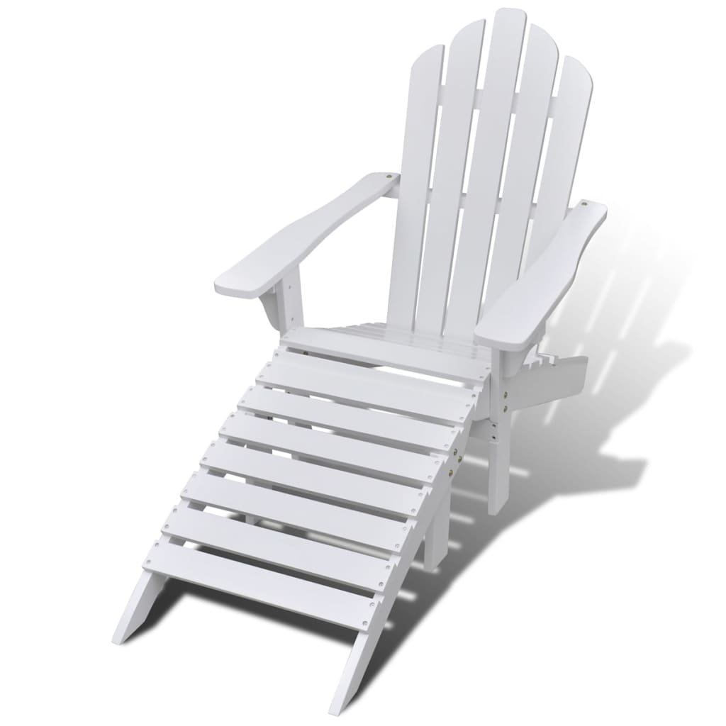 vidaXL Patio Chair Lawn Patio Adirondack Chair for Outdoor with Ottoman Wood-4