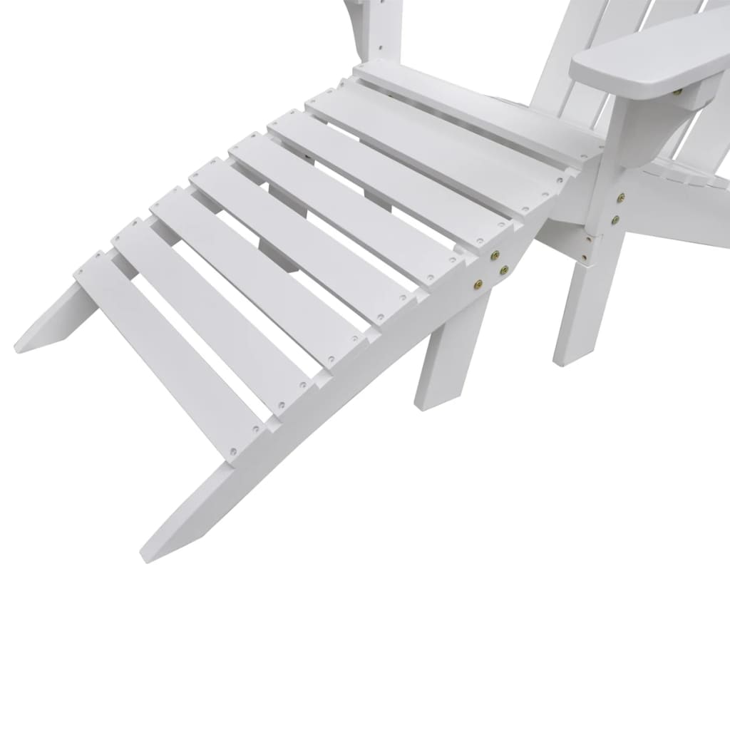 vidaXL Patio Chair Lawn Patio Adirondack Chair for Outdoor with Ottoman Wood-7