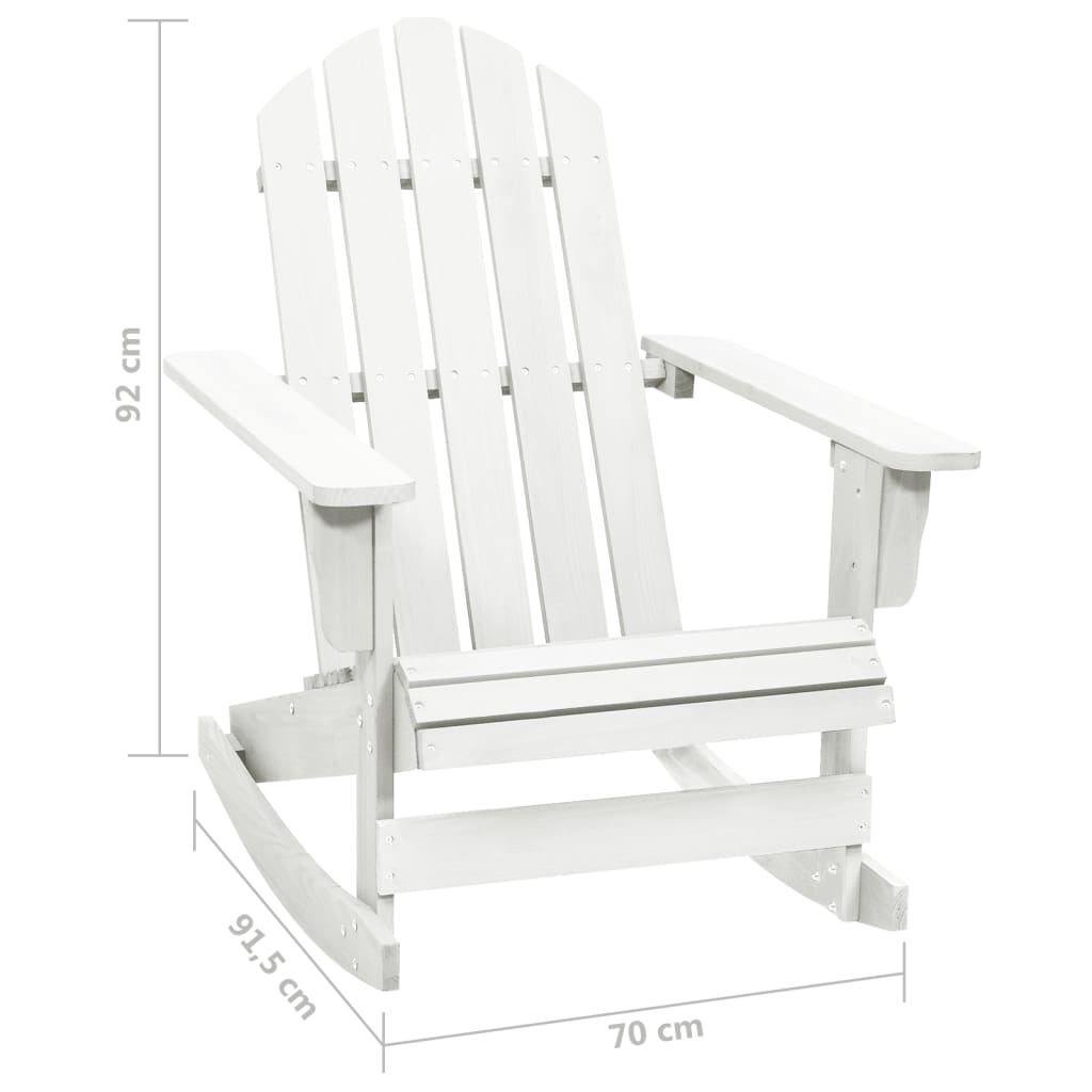 vidaXL Adirondack Rocking Chair Porch Rocker Outdoor Patio Lawn Chair Wood-16