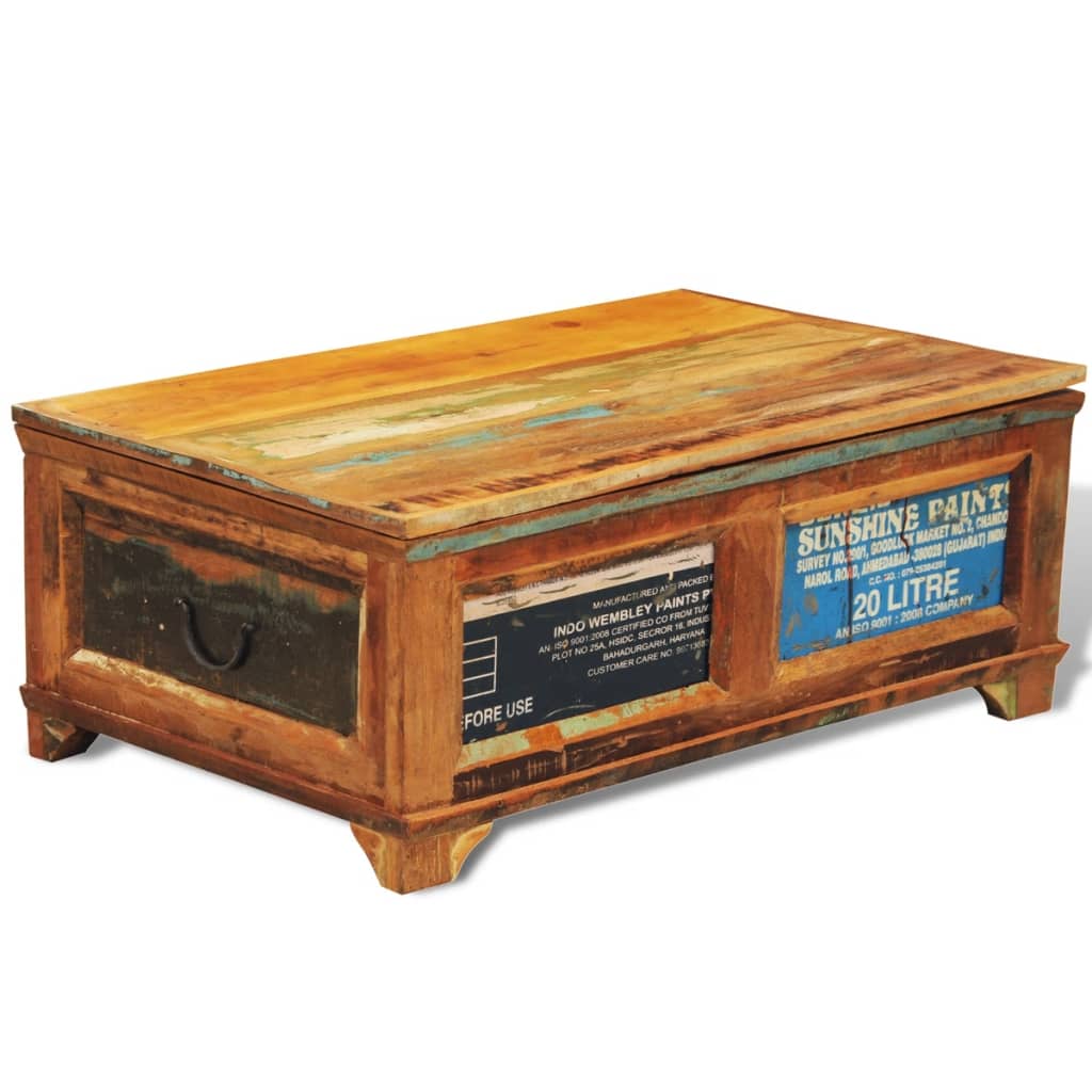 vidaXL Coffee Table with Storage Vintage Reclaimed Wood-1