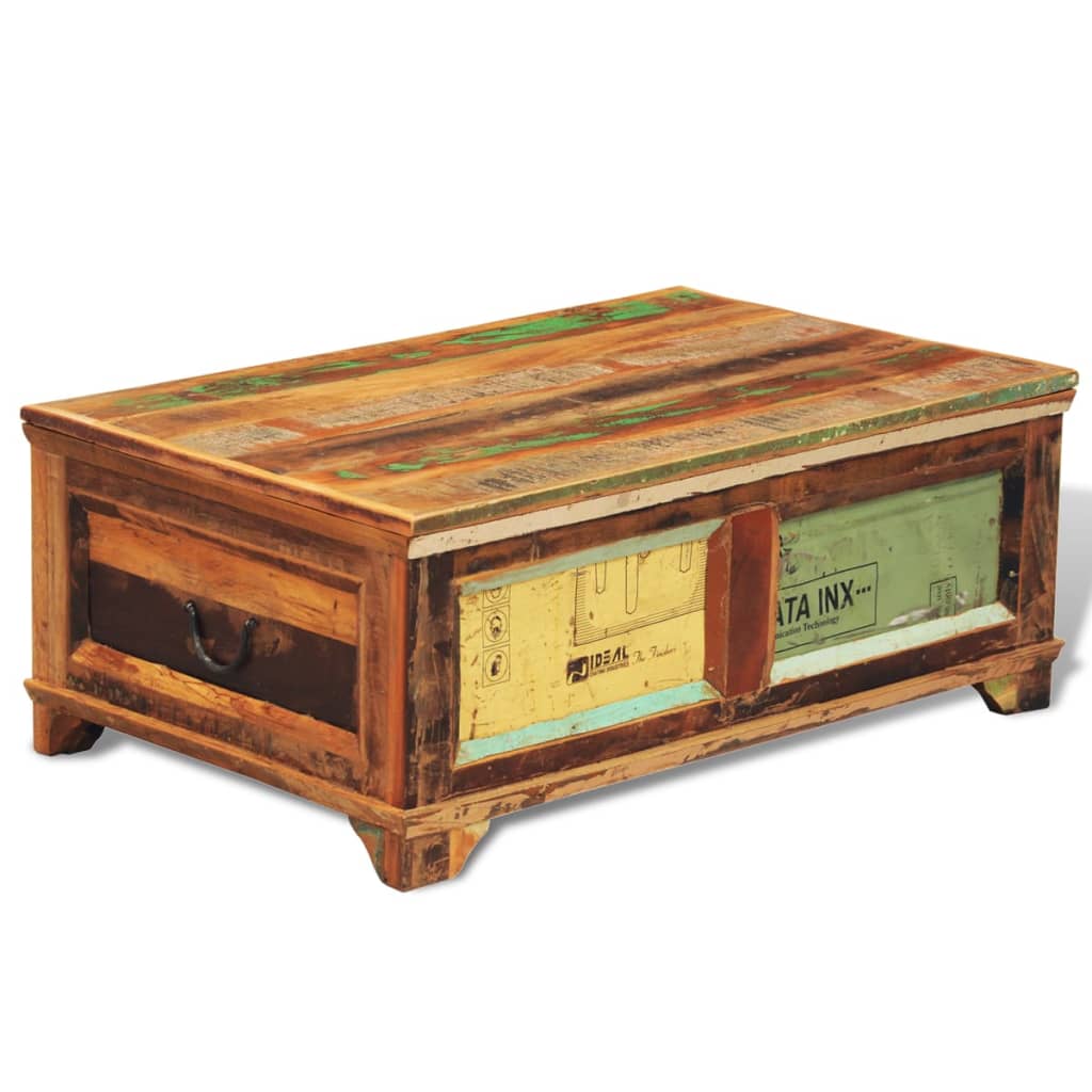 vidaXL Coffee Table with Storage Vintage Reclaimed Wood-0