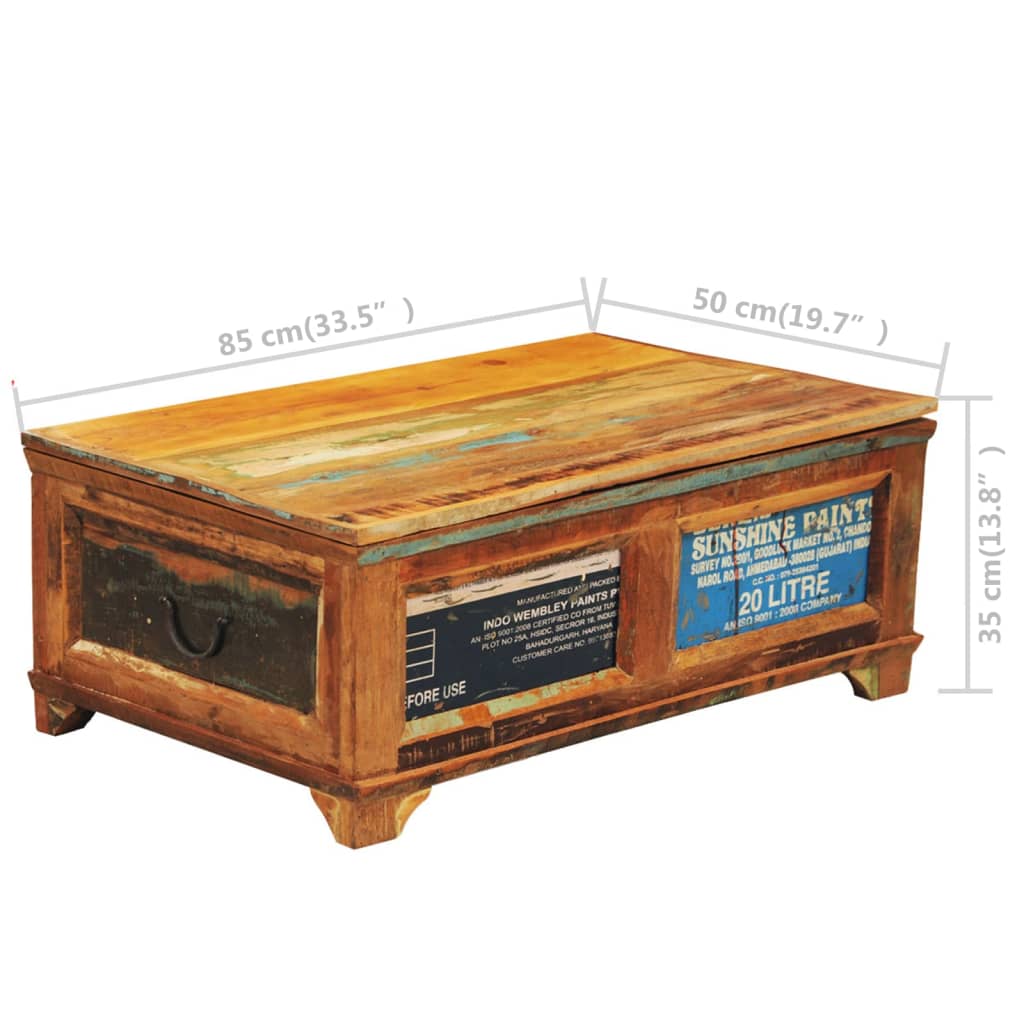 vidaXL Coffee Table with Storage Vintage Reclaimed Wood-10