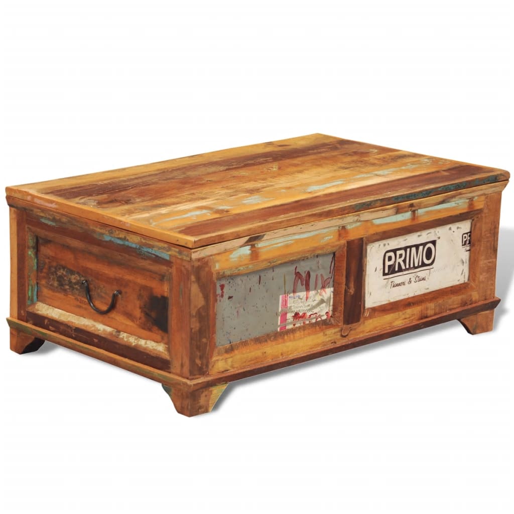 vidaXL Coffee Table with Storage Vintage Reclaimed Wood-2