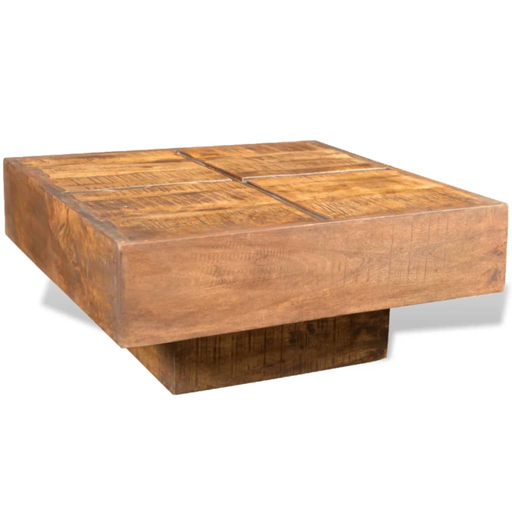 vidaXL Coffee Table Brown Square Solid Mango Wood-0
