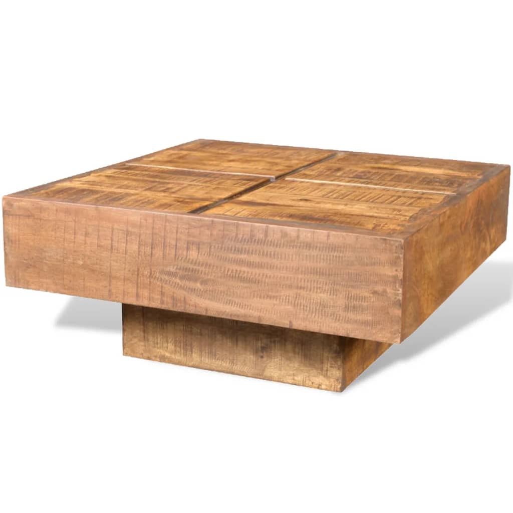 vidaXL Coffee Table Brown Square Solid Mango Wood-6